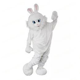 2024 Adult size white rabbit mascot costume Cartoon Character Outfits Suit Furry Suits Unisex Halloween Carnival Birthday Party Dress