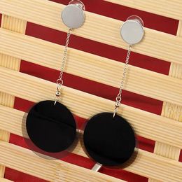 Stud Earrings 2024 Arrive Earring Black Round Plastic Pendent Love For Women Jewellery