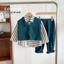 Clothing Sets Formal Set For Children Boys 2 To 8 Years 2024 Autumn Kids Vest And Shirts Pants Outfit Gentleman Baby Boy Suit