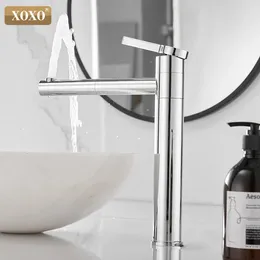 Bathroom Sink Faucets XOXO Basin Faucet 360 Degree Rotate White Chrome Finish Single Hand 83018