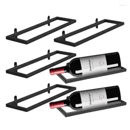Kitchen Storage Wall Mount Wine Rack Organiser 6Pcs Rustic Glass Red For Home Pantry Cabinets Restaurants