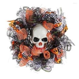 Decorative Flowers Halloween Wreath Hanging Pende Hangings Ghost Festival Blood Dripping Face Wall Decorations Props