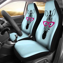 Car Seat Covers Zebra Wear Pink Glasses 212101 Pack Of 2 Universal Front Protective Cover