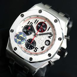 26400 AAAAA Factory Ceramics APS Movement APF HPF Automatic The Steel Designers 26238 Alloy Chronograph White Series Mechanical Time Watch Men's 6Af3