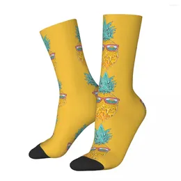 Women Socks Pineapple Summer Stockings Sun Glasses Printed Kawaii Spring Anti Slip Female Climbing Warm Soft