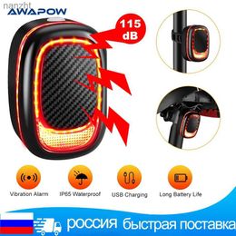 Alarm systems Awapow bicycle warning tail lights Burglar bicycle lights USB charging intelligent car brake sensor remote control waterproof bicycle lights WX