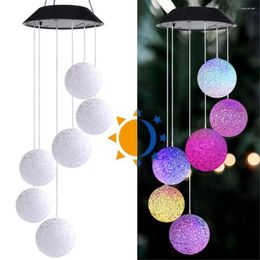 Decorative Figurines Solar Powered LED Wind Chime Portable Color Changing Spiral Spinner Windchime Windbell Light For Garden Patio Deck Yard