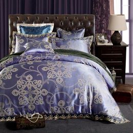 Bedding Sets Jacquard Set Lace Side Duvet Cover European Style Bed Linen Quality Bedclothes High Cotton King