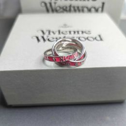 Brand High version Westwoods enamel three ring rose red Saturn wrapped waist activity folding Nail 59CL