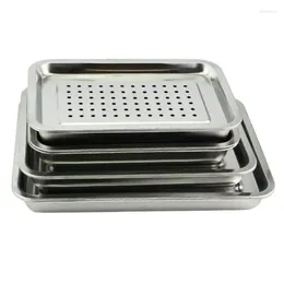 Tea Trays "King Mall" Rectangle Stainless Steel Tray With Water Tank 5 Variations For Chinese Gongfu Chadao Teawares Teasets