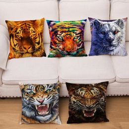 Pillow Super Soft Short Plush Wild Tiger Print Cover 45 45cm Covers Case Sofa Car Home Decor Animal Pillows Cases