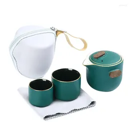 Teaware Sets 2024 Travel Tea Set One Pot Two Cups Outdoor Car Portable Small Bag Simple High End Express Cup