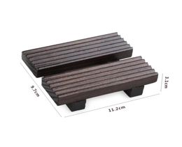 Wood Soap Dishes Soaps Tray Holder Dish Storage Bath Shower Plate Black color5598686