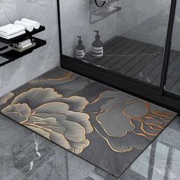 Carpet New Luxury Diatom Ooze Bathroom High Quality Absorbent Door Mat Anti slip and Durable Easy to Clean H240514