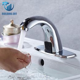 Bathroom Sink Faucets Smart Sensor Basin Faucet Automatic DC/AC 220V/110V Taps Style With Cover