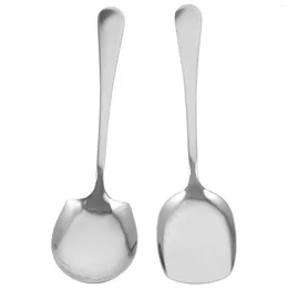 Spoons 2 Pcs Male Spoon Stainless Steel Scoop Big Large Dining Room