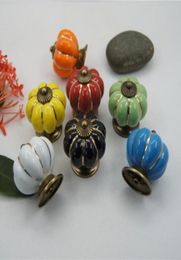 1pcs 40mm Vintage Pumpkin Ceramic Door Knobs Handle Kitchen Door Furniture Cabinet Drawer Cupboard Knobs4669629