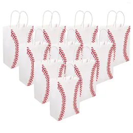Gift Wrap 12 Pcs Tote Bags Baseball Snack With Handles Small Goodie For Team Shopping Paper