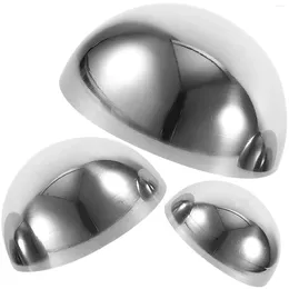 Decorative Figurines 3 Pcs 304 Stainless Steel Semicircular Ball Metal Mirror Spheres Wall Decor Outdoor Balls Garden Decorations Gazing