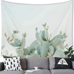 Tapestries Summer tropical plant room hanging cloth Mexican cactus pattern background cloth home decoration living room wall tapestry