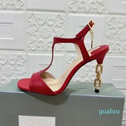 2024 Sandals Women Metal Decoration High Quality Ankle Strap Buckle Sandal comfort