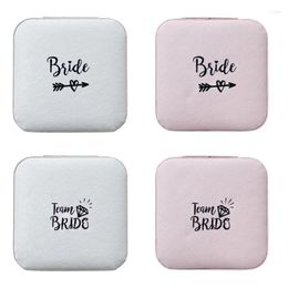 Jewelry Pouches Team Bride Travel Organizer Bridesmaid Boxes Necklace Earrings Rings Holder Gifts PU Box