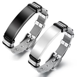 Men Bracelets Hand Chains Designer Bracelet Fashion Stainless Steel Watch Chain for Mens Cross Bracelet Silver Black
