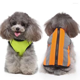 Dog Apparel Pet Zipper Luminous Vest Clothes Lightweight Adjustable Jecket Safe Spring Autumn Walking Hunting