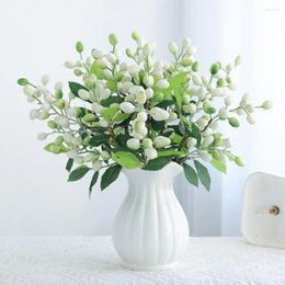 Decorative Flowers Beautiful Artificial Plant Clear Texture Anti-fading Create Atmospheres Fake Olive Fruit Bean Branch Flower Wedding Decor