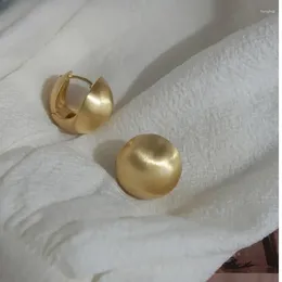 Hoop Earrings Frosted Gold-plated Brushed Spherical For Women Retro Unique Creative Versatile Accessories Brincos