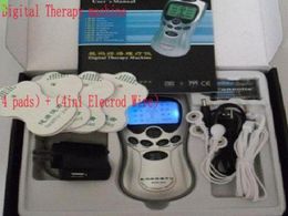 60pcslot health Tens Acupuncture Digital Therapy MachineDigital massage4pads4way Electrode wire9322556