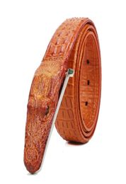 35cm Mens Belts Leather Belt Men High Quality Ceinture Homme Crocodile Cinturones Hombre 2018 Women Belts3491959