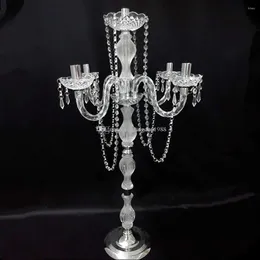 Candle Holders 90CM 35inch Height Crystal Wedding Centrepiece Acrylic Gold Sliver Candelabra Clear Holder Event Party Table Decoration