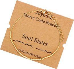 ets JoycuFF Inspirational Morse Code Bracelet Womens Silver Bead Jewelry Encouraging Her Spell Gift