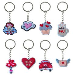 Clasps Hooks Pink Valentines Day Keychain Keychains For Girls Key Ring Women Keyring Suitable Schoolbag School Bags Backpack Purse Han Ot3Hw