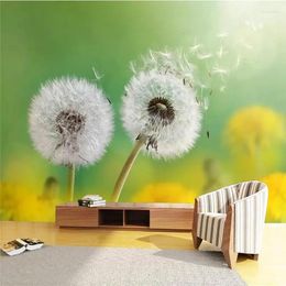 Wallpapers Romantic Beautiful Dandelion Wall 3D TV Background Manufacturer Wholesale Wallpaper Mural Custom Po