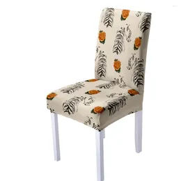 Chair Covers Flower Printed Anti-Dirty Seat Slipcover Removable Kitchen Cover For Banquet Wedding Dinner Restaurant
