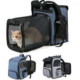 Cat Carriers Outdoor Carrier Backpack Expandable Small Dog Transportation Shouder Bag Breathable Scalable Pet Carrying Transport Bags