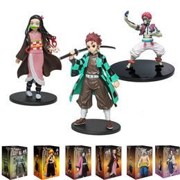 Anime Kamado Tanjirou Nezuko Demon Slayer Figure Action Figures PVC Model Toys Zenitsu Figurine Inosuke Kimetsu No Yaiba Figura 240513