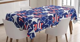 Table Cloth 4th Of July Stars And Stripes Freedom American Theme Pattern Dining Room Kitchen Cover