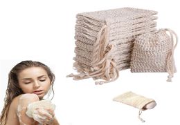 Soap Bag for Shower Scraps Save Soaps Exfoliator Sponge Pouch Massage Natural Fibre Foam Maker Net Bags XBJK21056629693