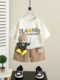 Clothing Sets Summer Boys Set Kids Bear T-Shirt And Shorts 2pcs Suits Children's Tracksuit 2-11T Leisure Costume