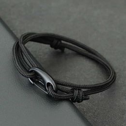 Charm Bracelets Noter Men Paracord Bracelet Sliding And Adjustable Nautical Braslet Homme Simple Style Wrap Braclet Accesorios Hombre Pulseria Y240510