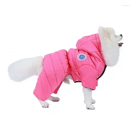 Dog Apparel Clothes Thickening Hoodies Jumpsuit Winter Down Jacket Designer Pet Parka Back Traction Waterproof Coat Warm Costume Puppy