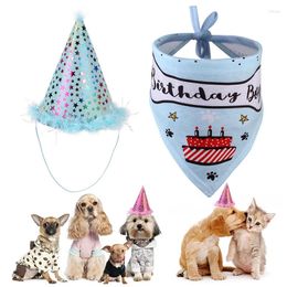 Dog Apparel High Quality Hats For Dogs Pet Birthday Party Hat Age Anniversary Saliva Towel Set Drop