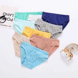 Panties 12 pieces/batch solid color boys and girls underwear cotton underwear shorts childrens underwearL2405