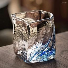 Wine Glasses Delicacy Ocean Wave S Cup Fashion Simplicity Home Handwork Creative Whiskey Transparent Crystal Glass Cobalt Blue Kitchen