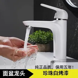 Bathroom Sink Faucets White And Cold Faucet Single Hole Basin Domestic Cabinet Ceramic Washbasin Long Short Plasticfaucet