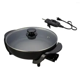 Pans 12" Round Nonstick Electric Skillet With Tempered Glass Cover Mainstays Black
