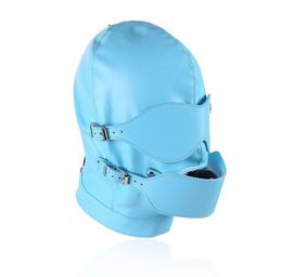 Bdsm Fetish Sex Leather Hood Mask Headgear Mouth Plug Ball Gag Bondage Slave Restraint Lockable Flirting Toys In Adult Games gn3119262593